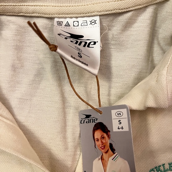 Cream Crane Women’s Pickle Ball Polo Shirt with Green Accents Size Small NWT - Picture 4 of 6